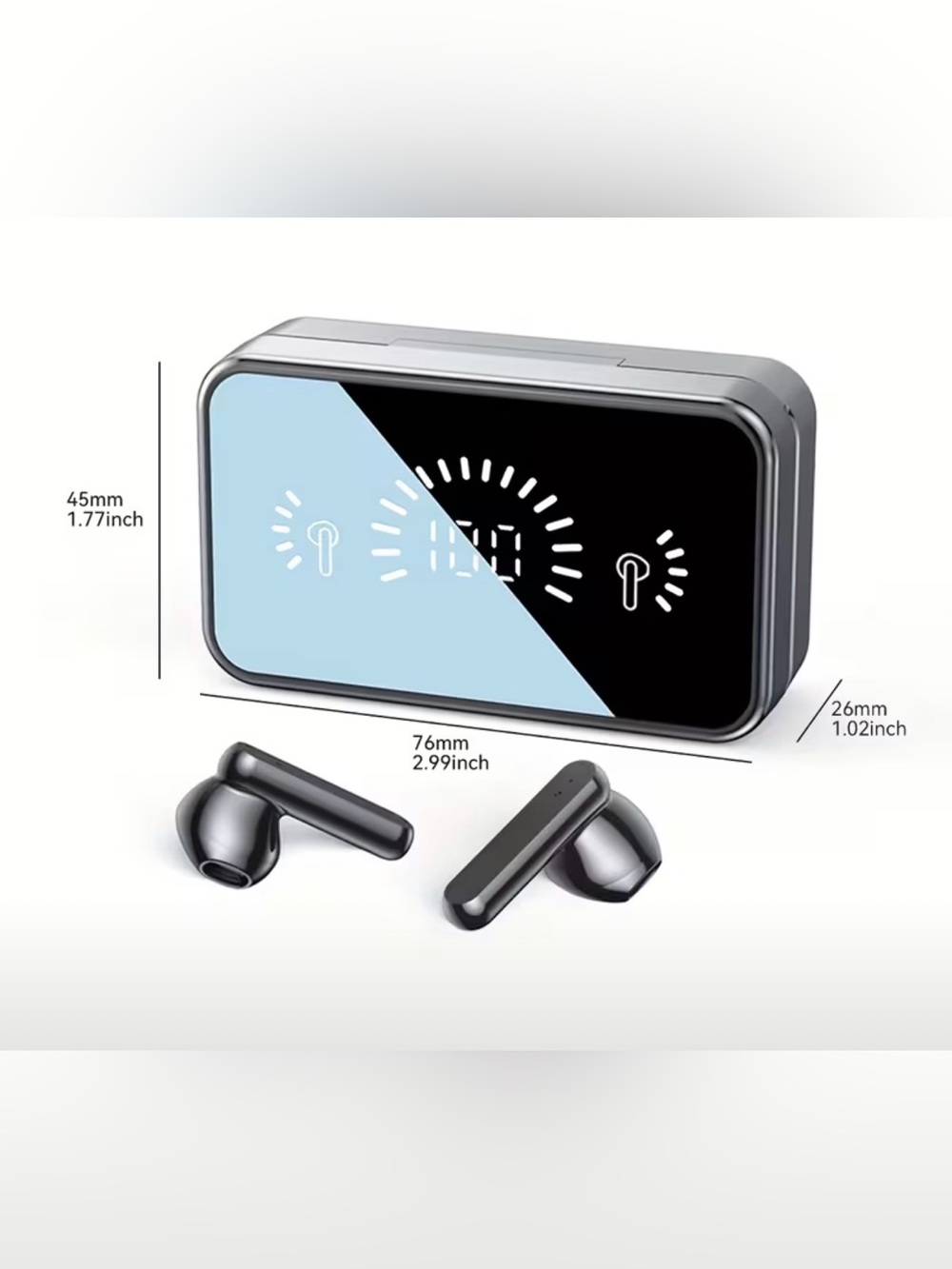 🥳 2 for $15 🥳 Wireless Bluetooth Earbuds Mirror Digital Display Charging Case - Picture 13 of 14